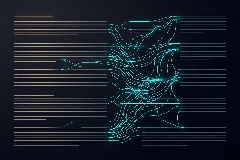 Visualizzazione astratta di dati e connessioni AI per articoli tecnici